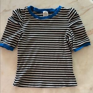 Maeve Blue and Black Short Sleeve Tee